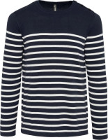 Striped Navy / Off White